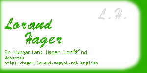 lorand hager business card